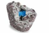 Vibrant Blue Cavansite Crystals on Sparkling Stilbite - India #357237-1